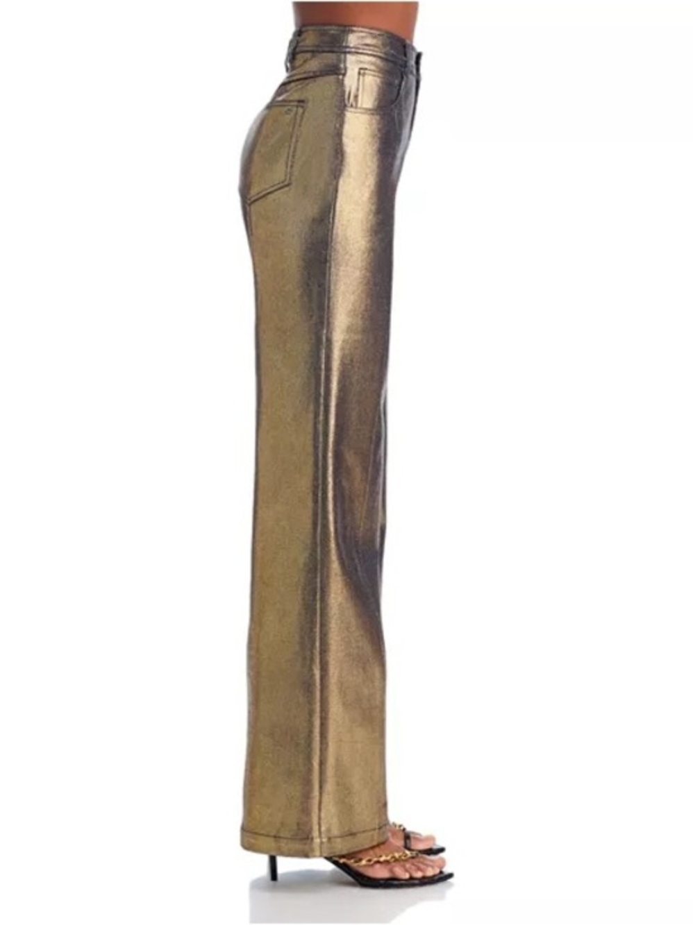5 Metallic gold Wide-Leg Pants